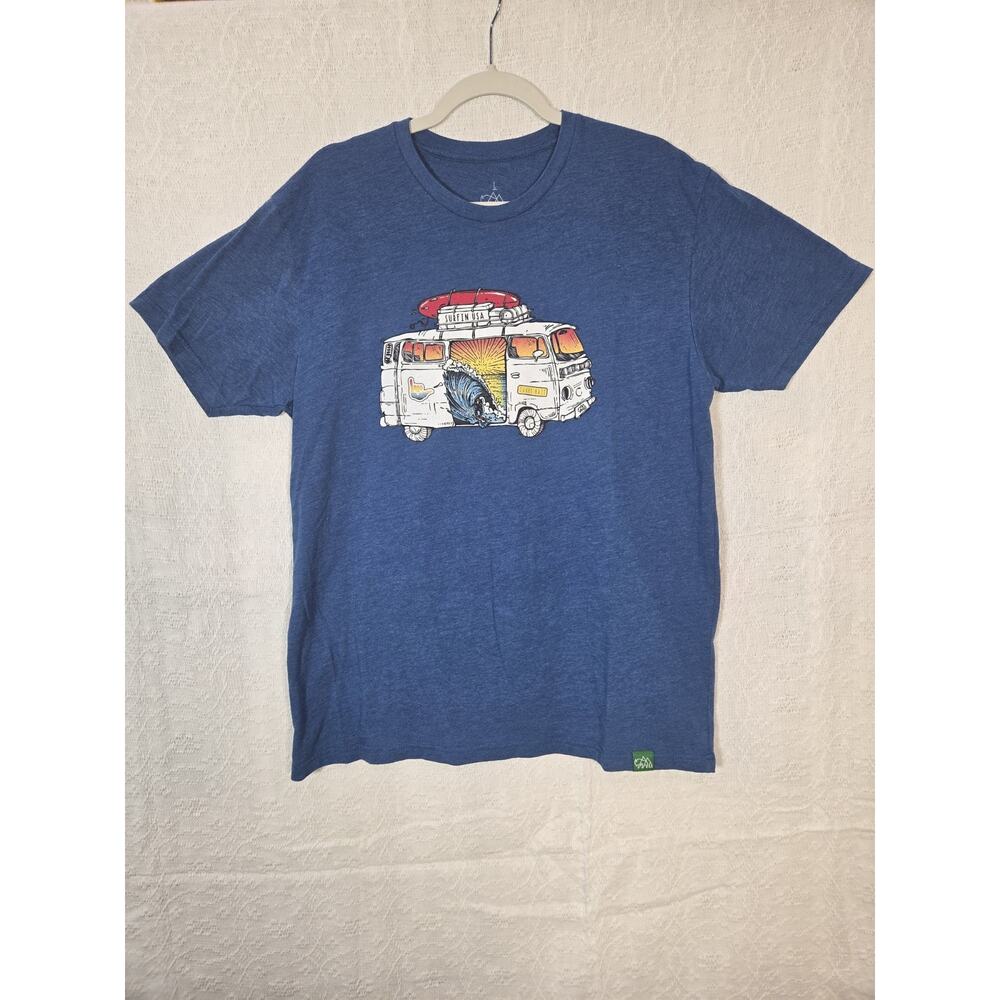 Wild Tribute Surfin USA Vibrant Men's Retro Graphic Cotton Blend‎ T-Shirt